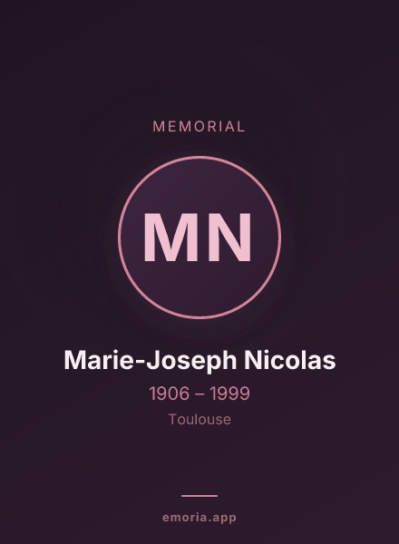 Memorial portrait of Marie-Joseph Nicolas