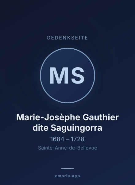 Gedenkportrait von Marie-Josèphe Gauthier dite Saguingorra