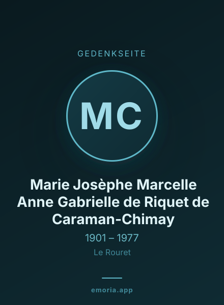 Gedenkportrait von Marie Josèphe Marcelle Anne Gabrielle de Riquet de Caraman-Chimay