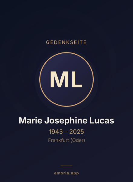 Gedenkportrait von Marie Josephine Lucas