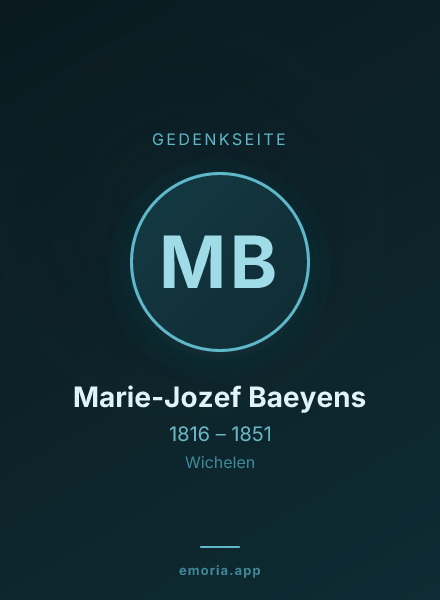 Gedenkportrait von Marie-Jozef Baeyens