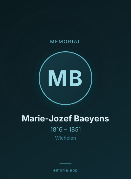 Memorial portrait of Marie-Jozef Baeyens