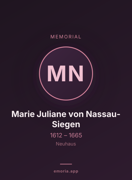 Memorial portrait of Marie Juliane von Nassau-Siegen