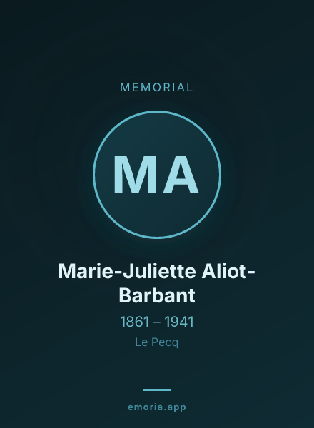 Memorial portrait of Marie-Juliette Aliot-Barbant