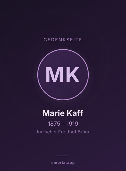 Gedenkportrait von Marie Kaff