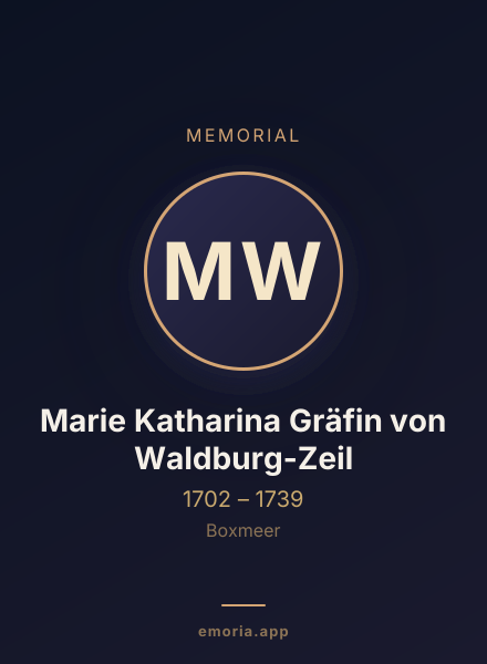 Memorial portrait of Marie Katharina Gräfin von Waldburg-Zeil