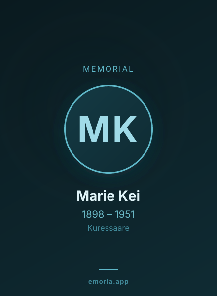 Memorial portrait of Marie Kei