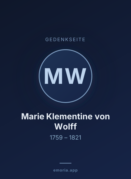 Gedenkportrait von Marie Klementine von Wolff
