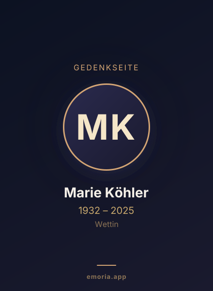 Gedenkportrait von Marie Köhler