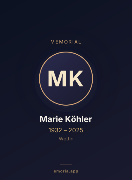 Memorial portrait of Marie Köhler
