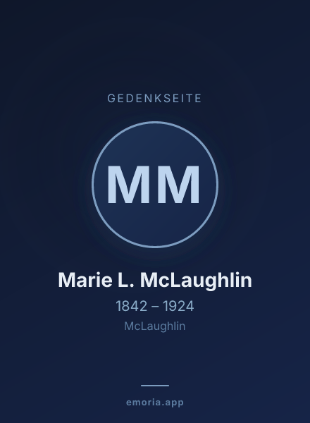 Gedenkportrait von Marie L. McLaughlin