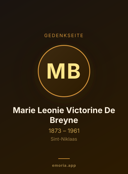 Gedenkportrait von Marie Leonie Victorine De Breyne