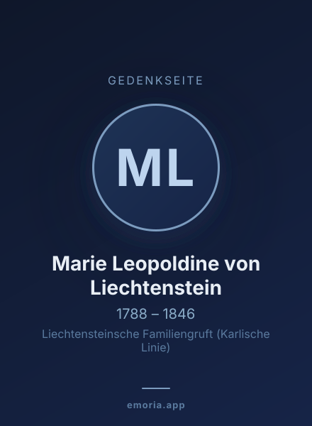 Gedenkportrait von Marie Leopoldine von Liechtenstein