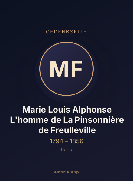 Gedenkportrait von Marie Louis Alphonse L'homme de La Pinsonnière de Freulleville
