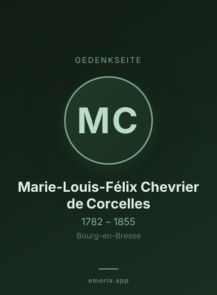 Gedenkportrait von Marie-Louis-Félix Chevrier de Corcelles