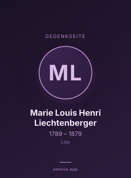 Gedenkportrait von Marie Louis Henri Liechtenberger