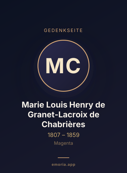 Gedenkportrait von Marie Louis Henry de Granet-Lacroix de Chabrières