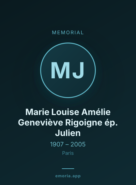 Memorial portrait of Marie Louise Amélie Geneviève Rigoigne ép. Julien