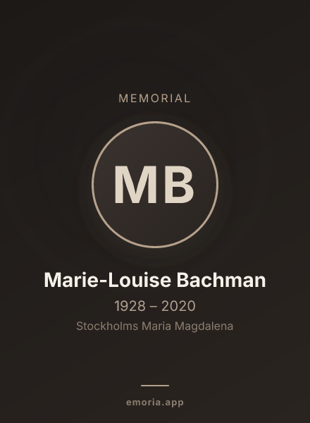 Memorial portrait of Marie-Louise Bachman