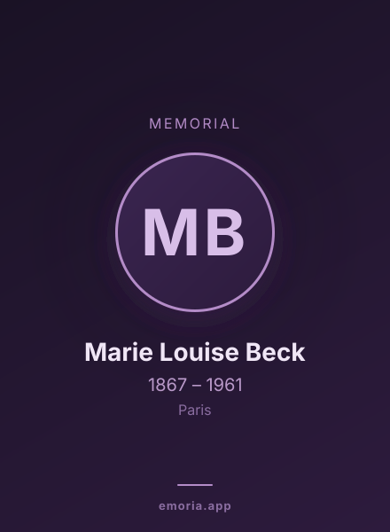 Memorial portrait of Marie Louise Beck