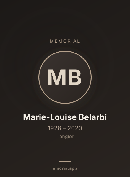 Memorial portrait of Marie-Louise Belarbi