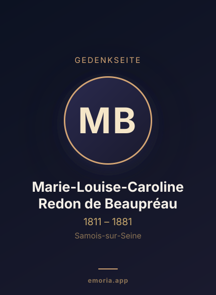 Gedenkportrait von Marie-Louise-Caroline Redon de Beaupréau