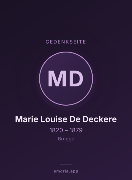Gedenkportrait von Marie Louise De Deckere