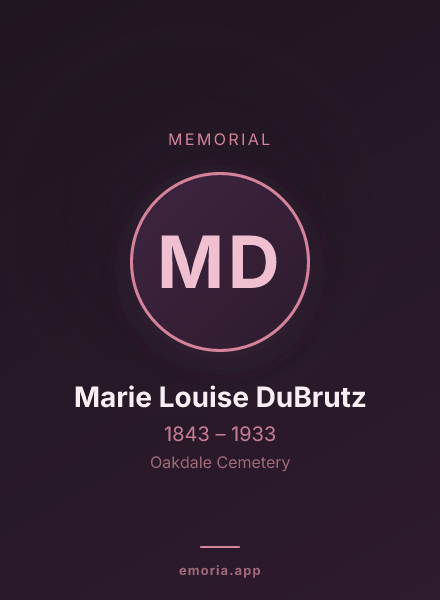 Memorial portrait of Marie Louise DuBrutz