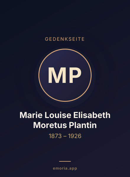 Gedenkportrait von Marie Louise Elisabeth Moretus Plantin