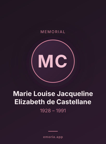 Memorial portrait of Marie Louise Jacqueline Elizabeth de Castellane