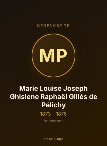 Gedenkportrait von Marie Louise Joseph Ghislene Raphaël Gillès de Pélichy
