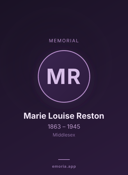 Memorial portrait of Marie Louise Reston