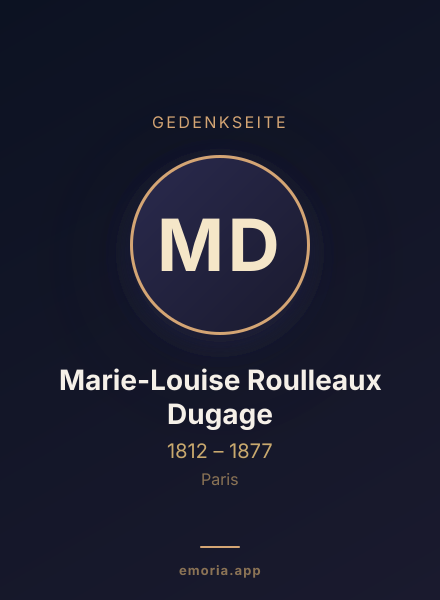 Gedenkportrait von Marie-Louise Roulleaux Dugage