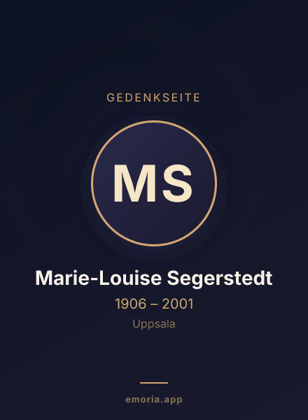 Gedenkportrait von Marie-Louise Segerstedt