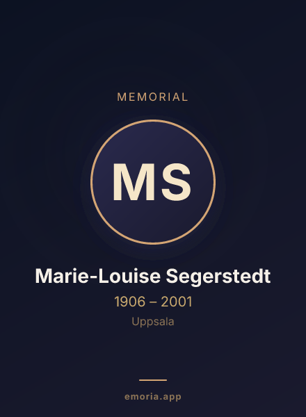 Memorial portrait of Marie-Louise Segerstedt