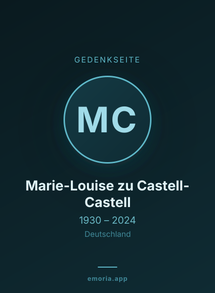 Gedenkportrait von Marie-Louise zu Castell-Castell