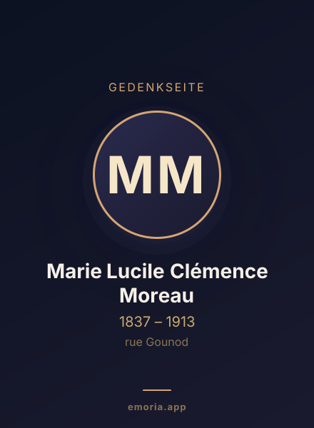 Gedenkportrait von Marie Lucile Clémence Moreau