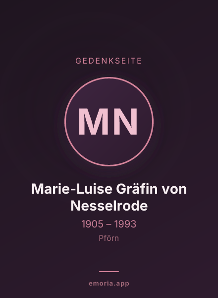 Gedenkportrait von Marie-Luise Gräfin von Nesselrode