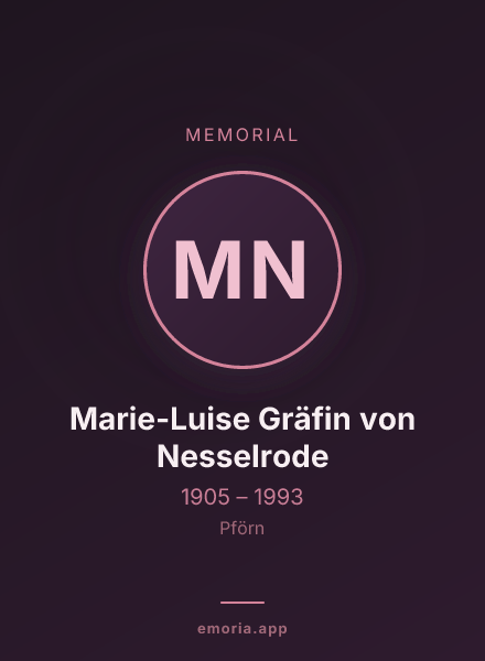 Memorial portrait of Marie-Luise Gräfin von Nesselrode