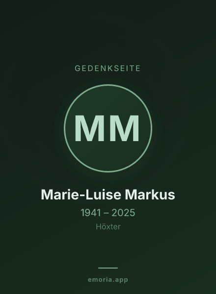 Gedenkportrait von Marie-Luise Markus