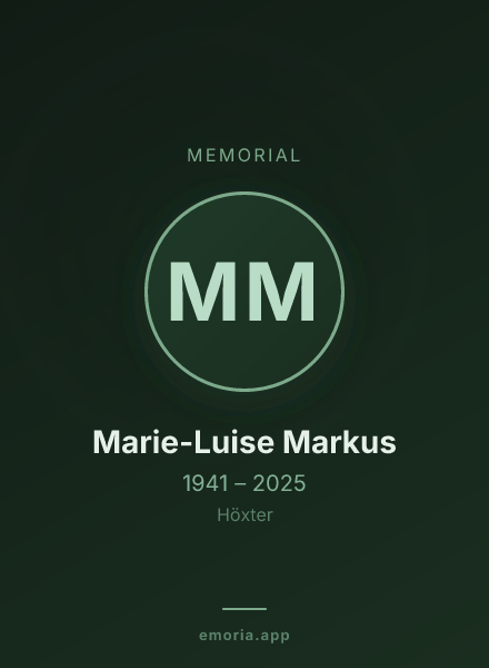Memorial portrait of Marie-Luise Markus