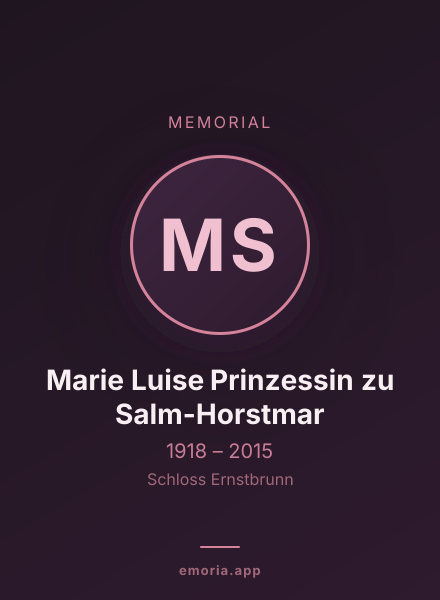 Memorial portrait of Marie Luise Prinzessin zu Salm-Horstmar