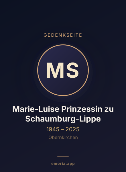 Gedenkportrait von Marie-Luise Prinzessin zu Schaumburg-Lippe