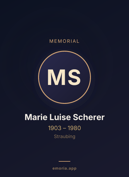 Memorial portrait of Marie Luise Scherer
