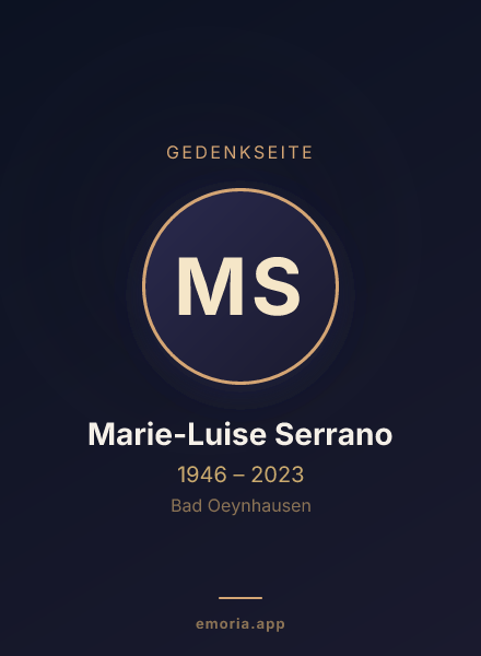 Gedenkportrait von Marie-Luise Serrano