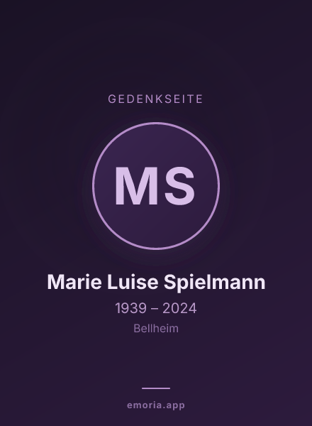 Gedenkportrait von Marie Luise Spielmann