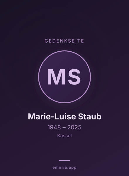 Gedenkportrait von Marie-Luise Staub