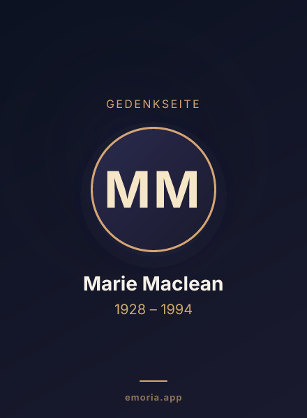 Gedenkportrait von Marie Maclean