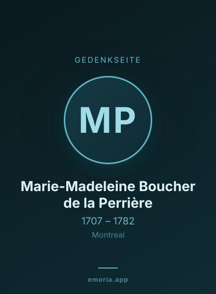 Gedenkportrait von Marie-Madeleine Boucher de la Perrière