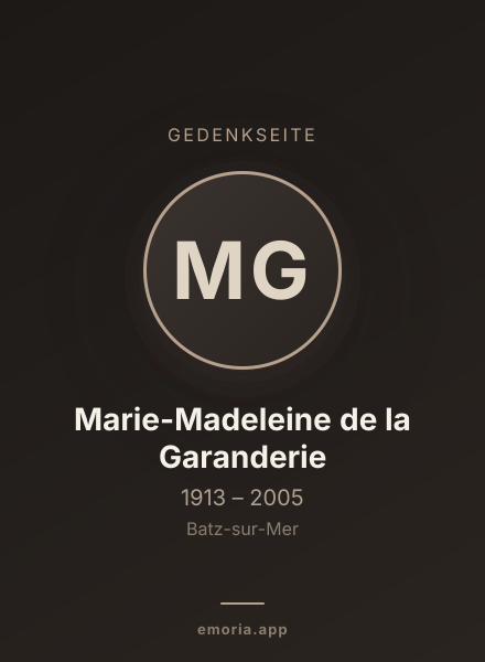 Gedenkportrait von Marie-Madeleine de la Garanderie